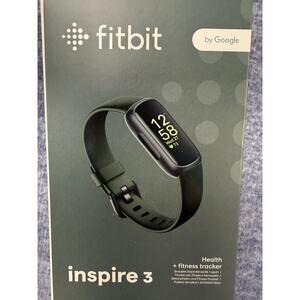 Fitbit Inspire 3 Health & Fitness Tracker by Google Black Case Midnight Zen Band